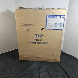 Antique Sarama 2- Crystal Balls Brass 60 Watt Wall Mount Bathroom Light Fixture - Picture 1 of 24