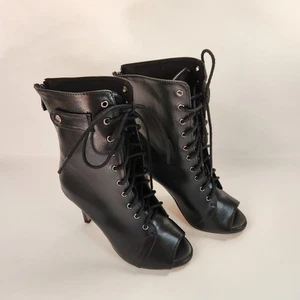 MomentOpen Toe Schnürstiefeletten Zunge Burju Heels für Tanz Größe US 5,5 - Bild 1 von 12