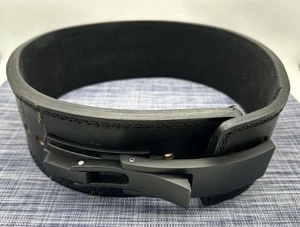 Gymreapers 13mm Leather Black Lever Belt - (M -30-35”) Power Weight Lifting - Picture 1 of 12