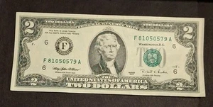 1995 Older Antique Vintage $2 Two Dollar Bill Uncirculated πΊπΈ - Picture 1 of 3