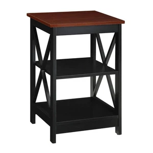 Convenience Concepts Oxford 15.75 in. Cherry / Black Standard Square MDF End - Picture 1 of 5