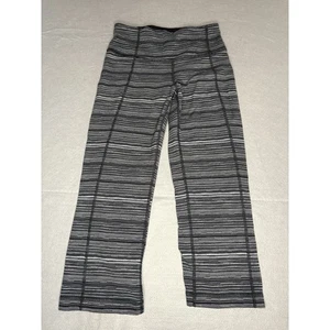 Lululemon Hose Damen 4 schwarz weiß Streifen Capri Yoga Fitnessstudio Training 20L - Bild 1 von 10