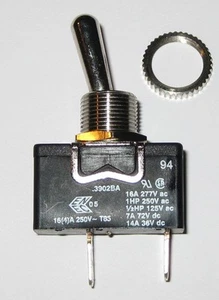 Arcolectric Toggle Switch - Monentary OFF - SPST 16 Amp AC / 7 Amp DC - 3902BA - Picture 1 of 6