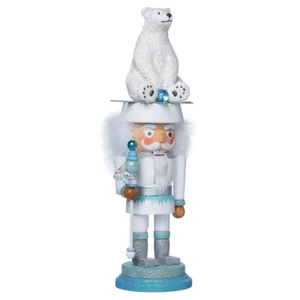 Kurt Adler Hollywood Nutcracker - Polar Bear Hat Nutcracker 17" HA0098 - Picture 1 of 7