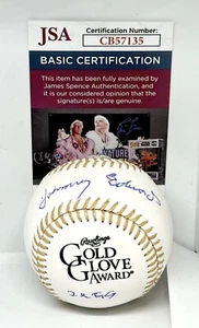 Johnny Edwards Cincinnati Reds signierter goldener Handschuh Baseballball mit Aufschrift JSA - Bild 1 von 4