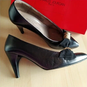 Charles Jordan Kid Leather Vintage Heels UK 5 US 7.5 8.6cm Heel - Picture 1 of 9