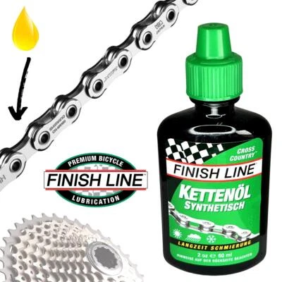Finish Line Cross-Country Wet Fahrrad MTB Ebike Ketten öl regen syntetisch 60ml - Bild 1 von 2