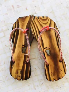 Sandali in legno geisha giapponese donna uomo geta zoccoli infradito infradito lacca US 7,5 UK5 - Foto 1 di 8
