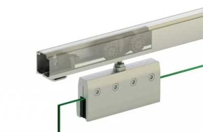 Schiebetürbeschlag für Glastüren, Laufschiene 180 cm, 1 Tür bis 80 kg - Bild 1 von 3