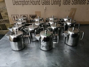 NO787 STAINLESS STEEL COFFEE / TEA POTS 90MM DIAMETER BOTTOM X 120MM HIGH - Picture 1 of 5