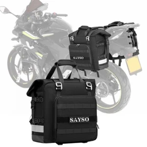 Motorcycle Side Bag Quick Release Tail Bag Waterproof 21-33L Expandable Pannier - Foto 1 di 18