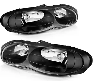Headlights Assembly For 1998-2002 Chevy Camaro Z28 Pair Headlamp Replacement Set - Foto 1 di 9