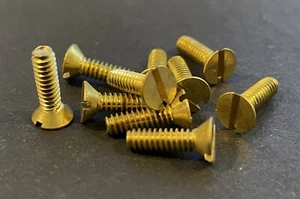 Tornillo de máquina de cabeza plana ranurado 6-32 x 1/2" LATÓN MACIZO (CANTIDAD-10) - Imagen 1 de 1