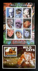 SOMALIA (SOMALI REPUBLIC) 2 MNH MILLENNIUM/WILD CATS 2000/2002 S/S - Picture 1 of 1