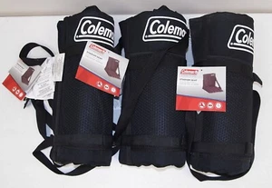 New!! 3- Black COLEMAN "Portable Stadium Seat Cushion with Backrest" LOT - Picture 1 of 8