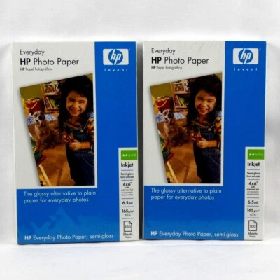 HP Everyday Inkjet Photo Paper Semi Gloss 4" x 6", 100 Sheets New Lot of 2 - Image 1 of 4