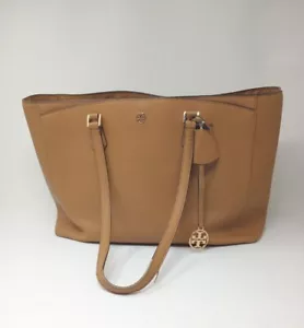 Tory Burch Robinson Tote Saffiano Leather Camel Tan *Damaged* - Picture 1 of 15