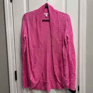 Lilly Pulitzer Pink Amalie Open Cardigan Sweater Medium - Picture 1 of 7