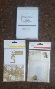 Lot Project Life Becky Higgins Kits THEMED ledger CARDS PHOTO OVERLAYS gold foil - Picture 1 of 10