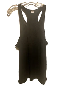 Mens Black Semi-Sheer Striped Sleeveless Racerback Tank Top Size XXL NWOT - Picture 1 of 3