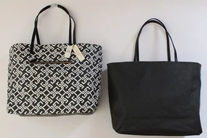 Women's Talbots Reversible (Black & White Print/Black)Tote Purse - Picture 1 of 3