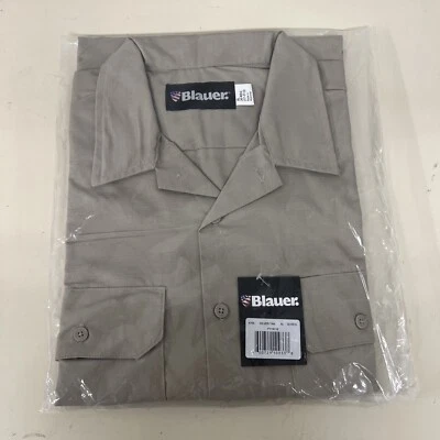 BLAUER 8765 银色棕褐色短袖招聘制服衬衫 XL 码 RIPSTOP — 第 1/4 张图片