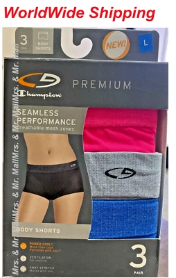 Pantalones Cortos Corporales Champion Para Mujer 3pk Premium Rendimiento Sin Costuras/GRANDES NUEVOS Foto 1 de 4