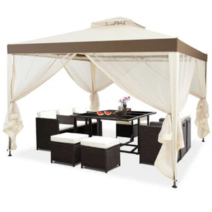 10'x 10' Canopy Gazebo Tent Shelter W/Mosquito Netting Outdoor Patio - Picture 1 of 10