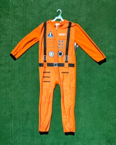 NASA Kids XL Sz 14/16 Orange Astronaut Uniform Buzz Alrin Zip-Up PJs Pajamas NWT - Picture 1 of 7