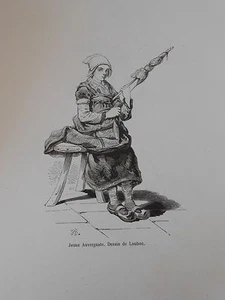 Gravure 19èm - Jeune Auvergnate - Picture 1 of 1