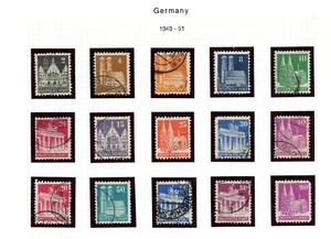 Germany 1949 - 51 Buildings Lot of 15 Used - Picture 1 of 1