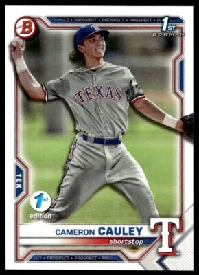 2021 Bowman 1st Edition Cameron Cauley G59 Texas Rangers #BD-192 - Image 1 of 2