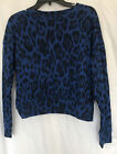 Socialite Damen-Sweatshirt mit Leopardendruck | Größe - klein | BLAUER LEOPARD