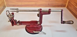 Vintage "Back to Basics" Tabletop Apple Peeler; Sandy, Utah; Red; Table Suction - Picture 1 of 6