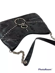 "Bolso de hombro Charles David correa de cadena de cuero sintético en relieve cocodrilo 12x7x1""" - Imagen 1 de 5
