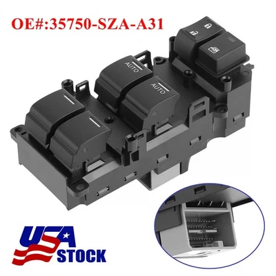 Interruptor maestro ventana eléctrica puerta coche para Acura MDX 2014-2018 35750-SZA-A31 Foto 1 de 4