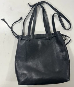 MADEWELL LARGE LAFAYETTE DRAWSTRING TOTE BUCKET LEATHER BAG BLACK - Picture 1 of 11