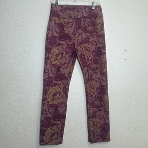 Soft Surroundings Damen Gr. Medium Pull On Ponte Hose lila gold geblümt - Bild 1 von 12