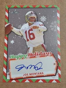 Tarjeta autografiada de Joe Montana Leaf Happy Holidays 2022 de la NFL #HH-JM2 49ERS - Imagen 1 de 3