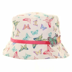 Girls' 100% cotton Butterfly Bush bucket Sun Hat, free fast post - Picture 1 of 1