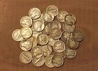 Lot Of 25 Coins! 1916-1945 Mercury Dime Half Roll Mixed Dates