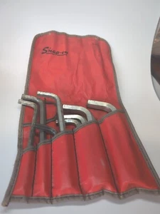 Vintage Snap On L-Shaped Hex Keys Pouch - Allen Wrench 10 PC Set-SAE 1/4" - 5/8" - Picture 1 of 15