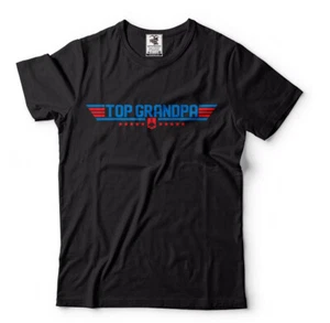 Top Grandpa Funny Dad Air Pilot Humor Movie Gun Military Force Men T-Shirt - Picture 1 of 7