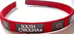 SOUTH CAROLINA GAMECOCKS HORSESHOE-SHAPED 1/2" WIDE HAIRBAND HEADBAND WITH LOGOS - Picture 1 of 1