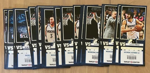 2012-2013 NBA TIMBERWOLVES COMPLETE SEASON FULL TICKETS - 57 TIX Cover