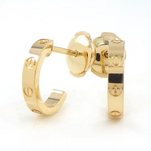 Cartier Pierced Earrings Love Hoop Small Model B8028800 750(18K) Yellow Gold - Picture 1 of 9