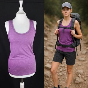 Camiseta sin mangas Icebreaker de lana merino Cool-Lite XS púrpura sin mangas base atlética - Imagen 1 de 13
