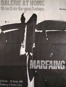 Belle Affiche Originale Du Peintre MARFAING Galerie AT HOME De 1970 À Toulouse. - Imagen 1 de 13