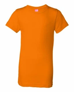 AquaGuard 2616 Girls' 3-Pack Fine Jersey Longer Length T-Shirt Mandarin Orange L - Picture 1 of 3