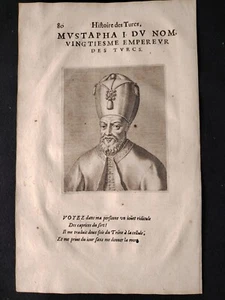 Gravure De Mustafa 1er/ Vingtième Empereur Des Turcs/XVIIème. History Orient - Imagen 1 de 15